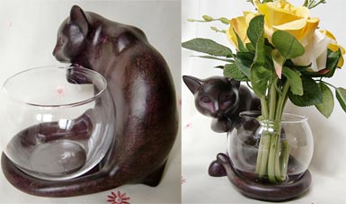 猫のしっぽ巻き花瓶