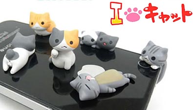 にゃんこ型イヤホンジャックカバー
