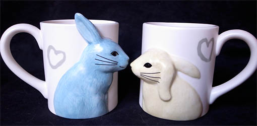 ウサギのペアマグカップ